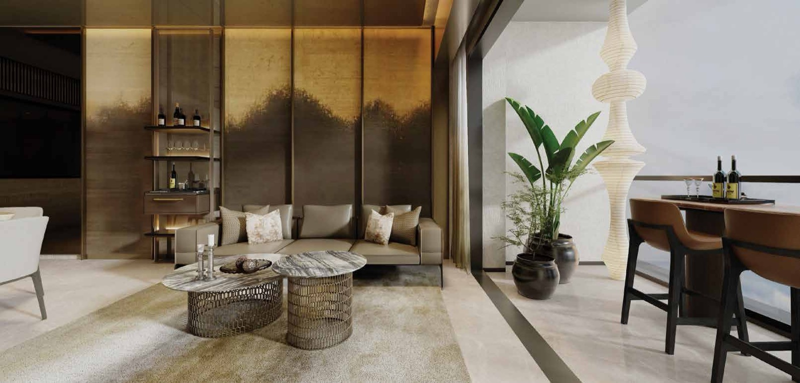 One Marina Gardens living area — artist's impression