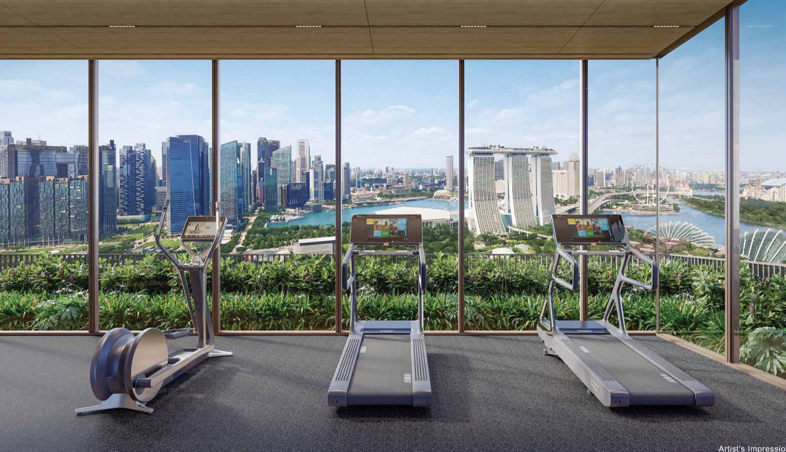 One Marina Gardens sky gym — artist's impression